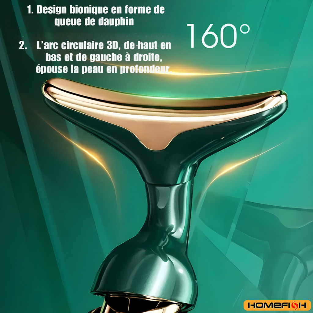 HOMEFISH Appareil Lifting Visage 3-en-1 EMS – Massage Visage & Contour des Yeux