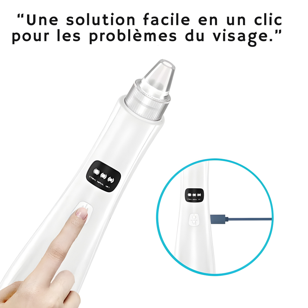 Aspirateur Points Noirs Électrique– Nettoyeur de Pores 3 Modes avec Embouts