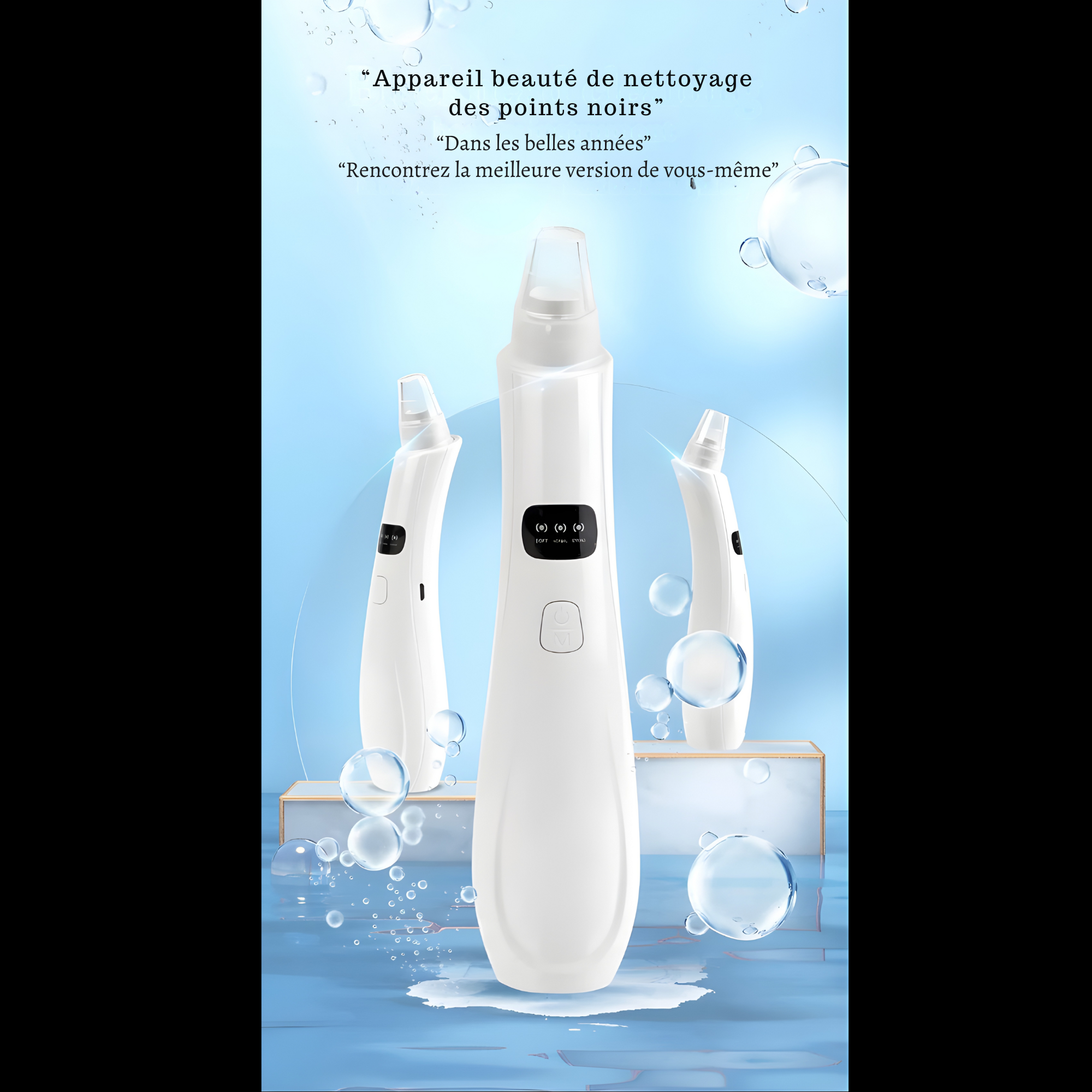 Aspirateur Points Noirs Électrique– Nettoyeur de Pores 3 Modes avec Embouts