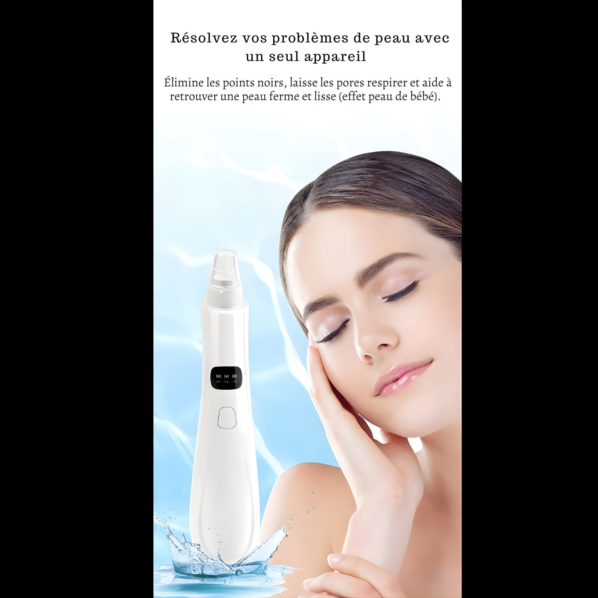 Aspirateur Points Noirs Électrique– Nettoyeur de Pores 3 Modes avec Embouts