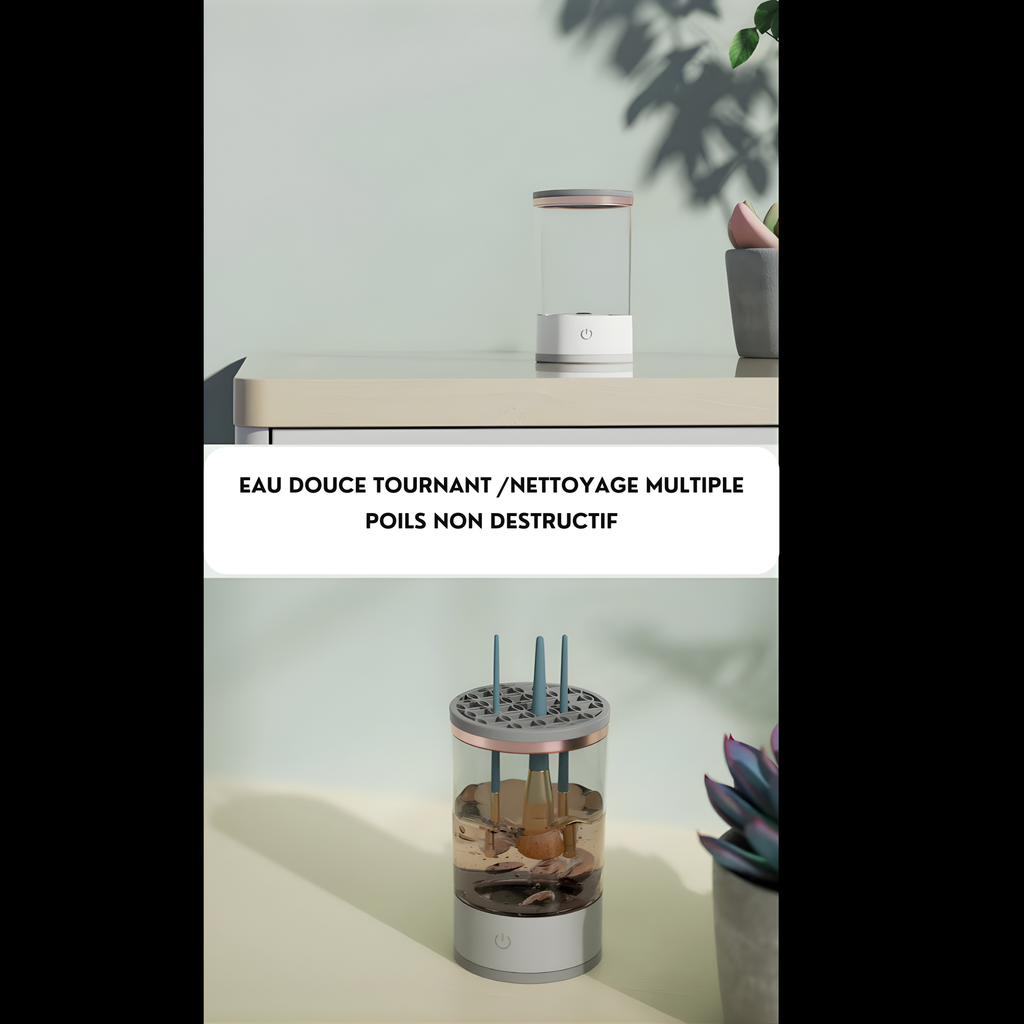 Nettoyeur de Pinceaux de Maquillage Électrique USB