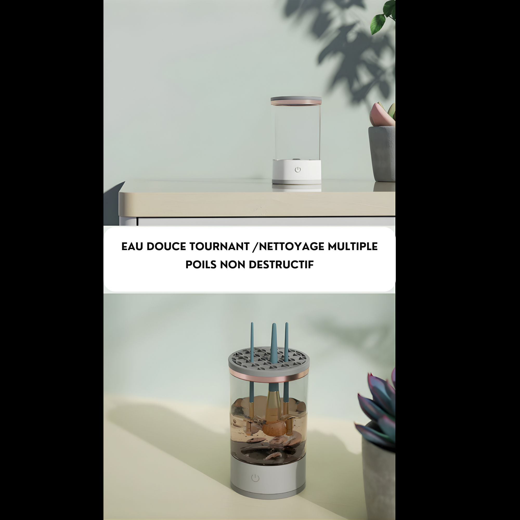 Nettoyeur de Pinceaux de Maquillage Électrique USB