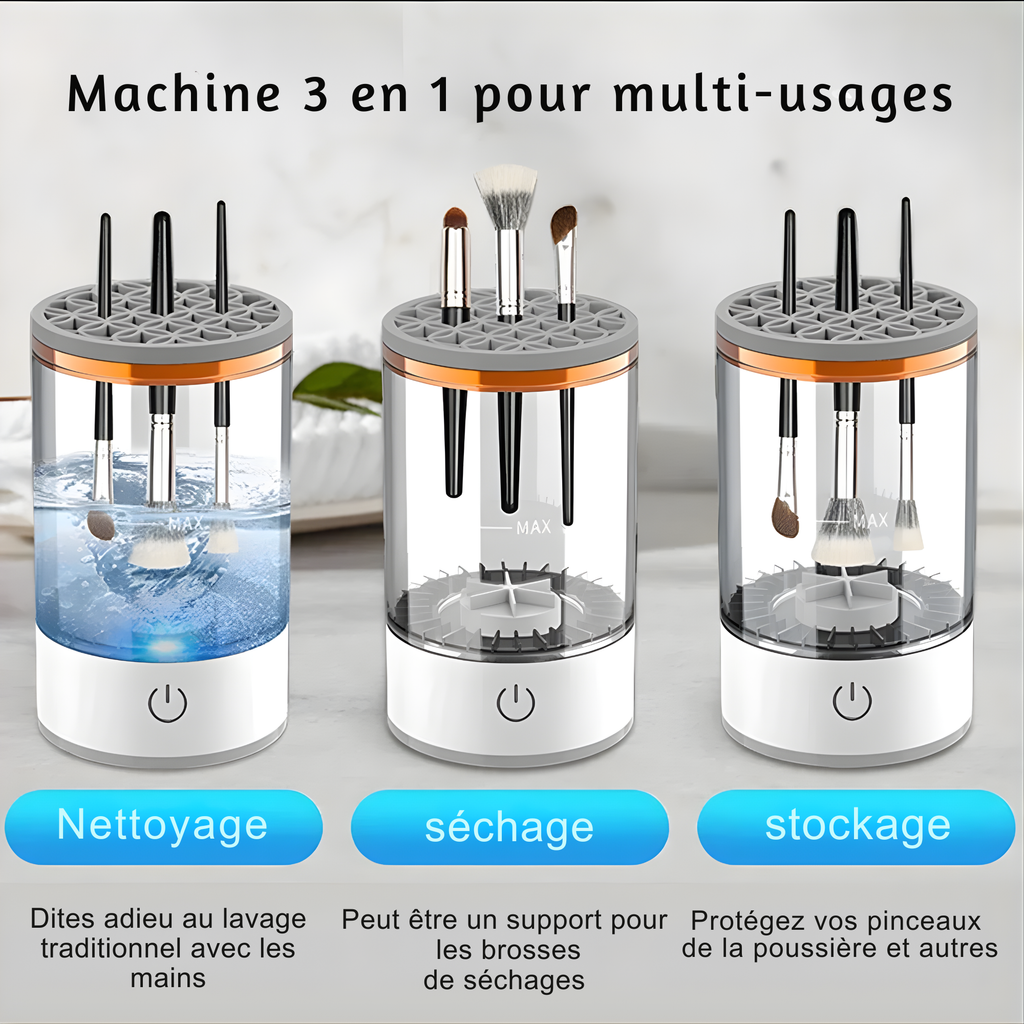Nettoyeur de Pinceaux de Maquillage Électrique USB