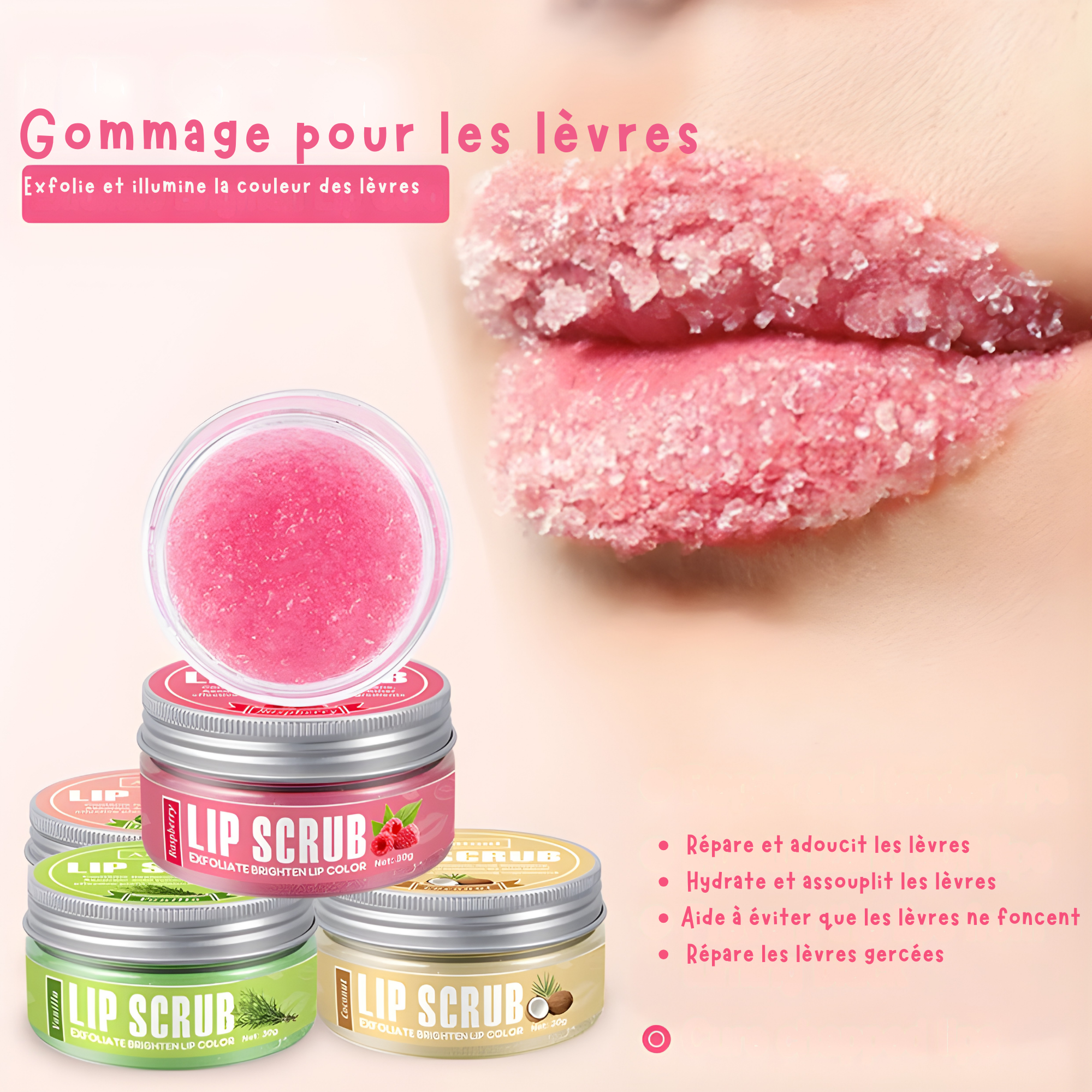 Gommage Lèvres 30g – Lip Scrub Exfoliant & Hydratant