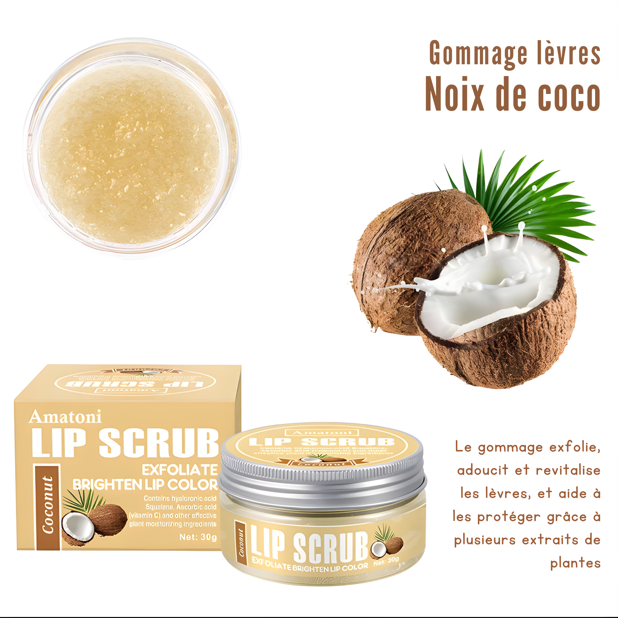 Gommage Lèvres 30g – Lip Scrub Exfoliant & Hydratant