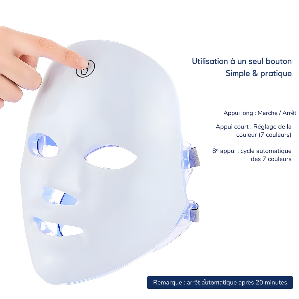 Masque LED Visage Rechargeable | Soin Professionnel Anti-Âge et Éclat