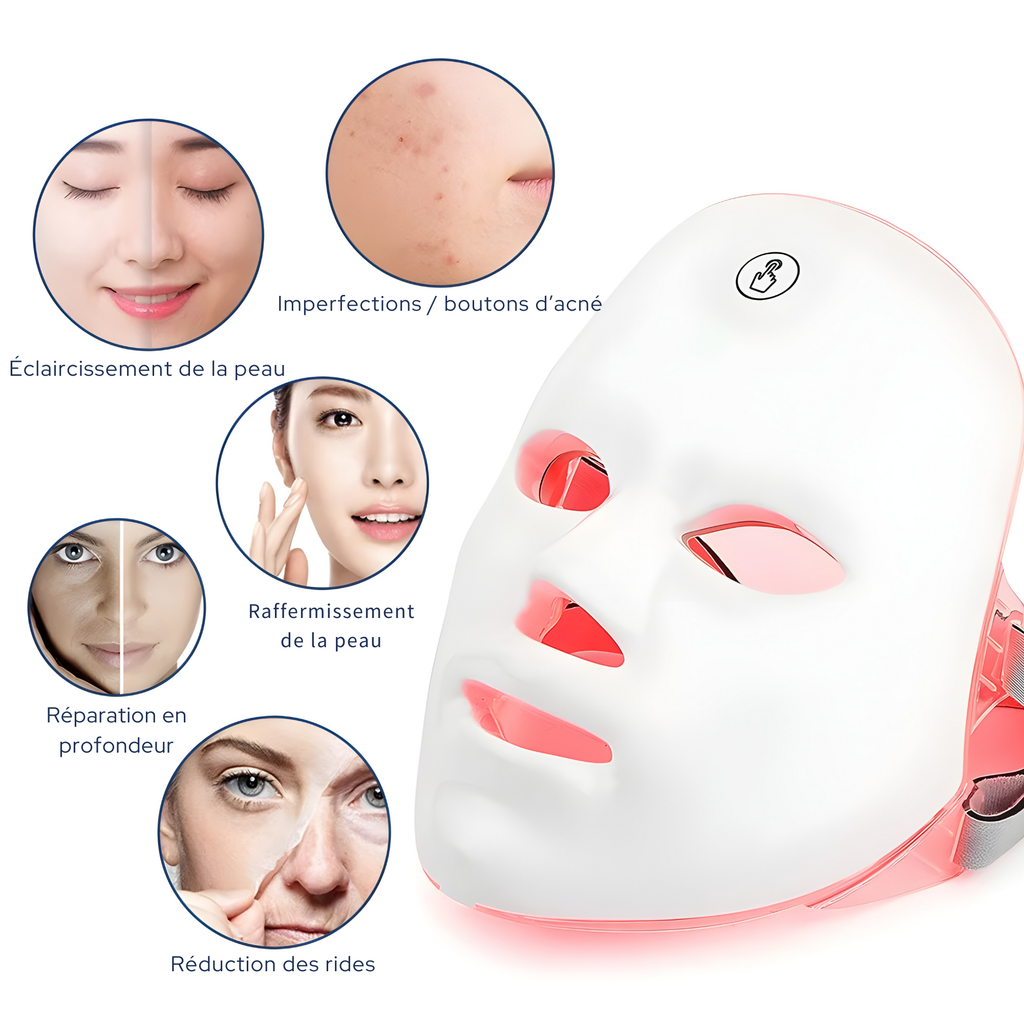 Masque LED Visage Rechargeable | Soin Professionnel Anti-Âge et Éclat