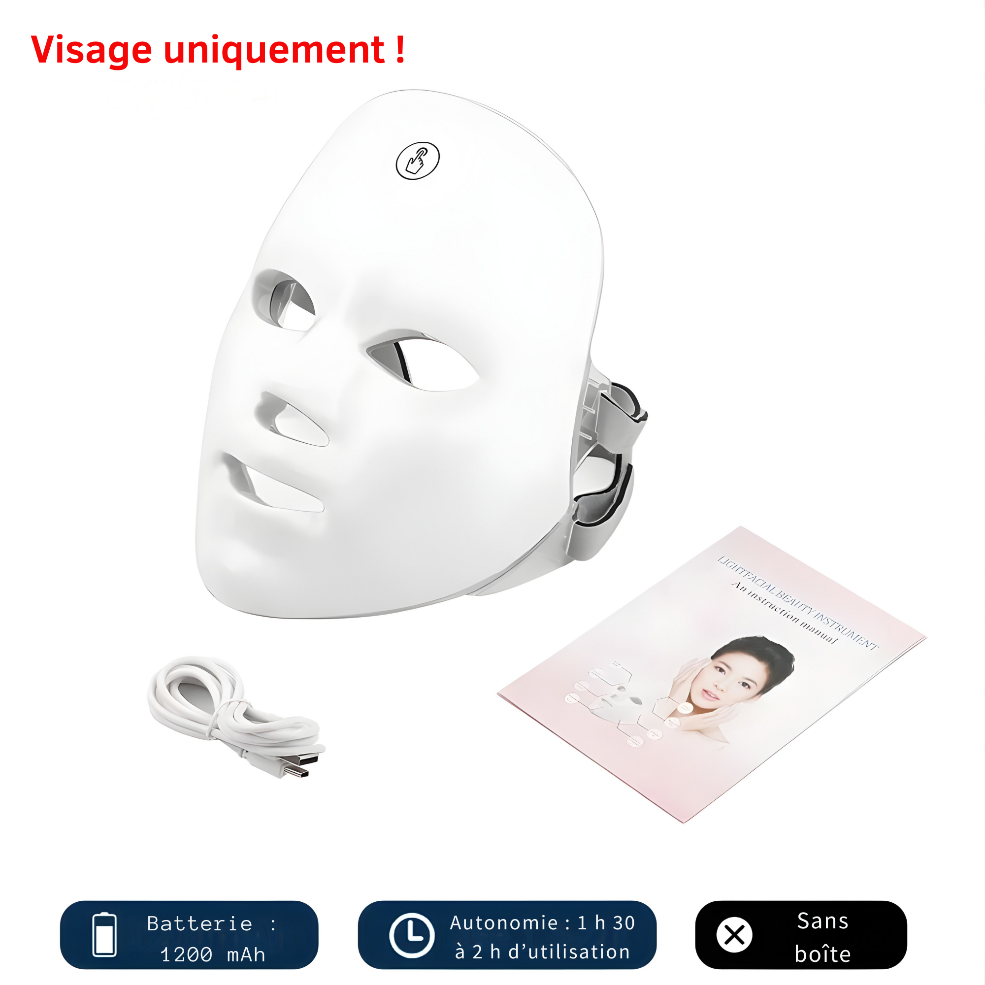 Masque LED Visage Rechargeable | Soin Professionnel Anti-Âge et Éclat
