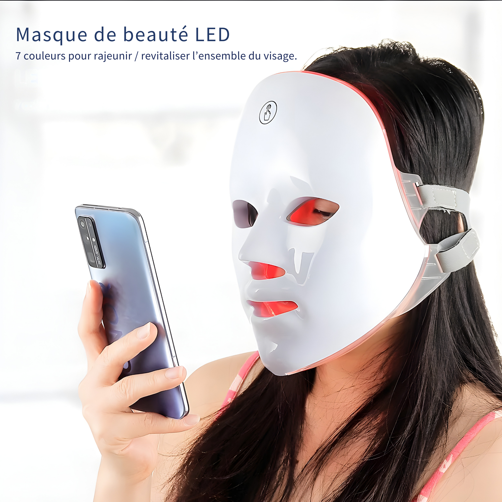 Masque LED Visage Rechargeable | Soin Professionnel Anti-Âge et Éclat