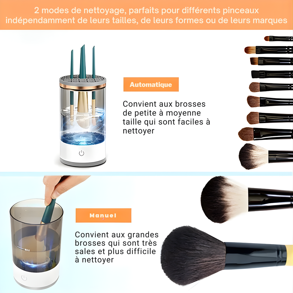 Nettoyeur de Pinceaux de Maquillage Électrique USB