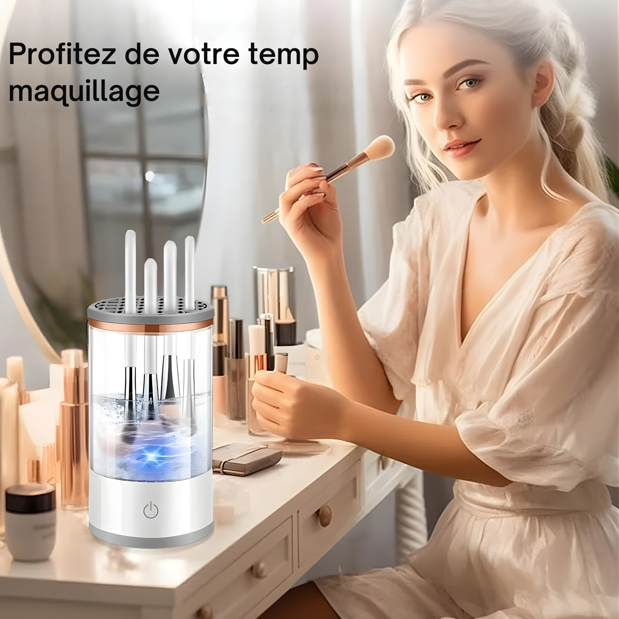 Nettoyeur de Pinceaux de Maquillage Électrique USB